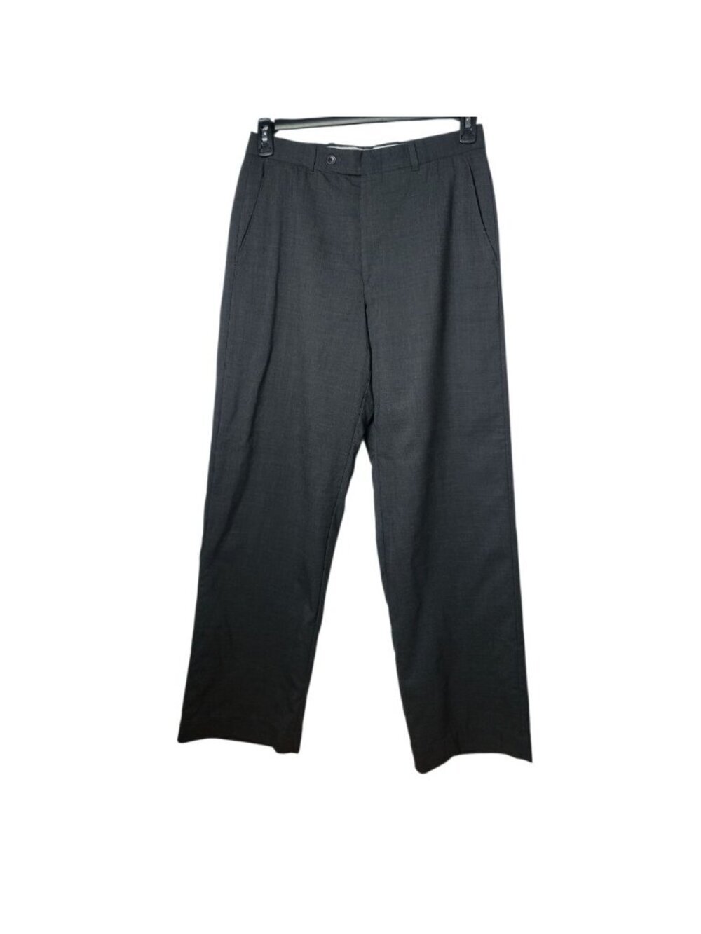 Design II Men Dress Pants Flat-Front Slim Fit  Waist Wool-Blend Gray Size 30